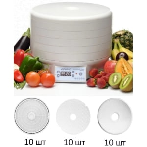 Сушилка для овощей Ezidri Ultra FD1000 Digital Набор Изидри (5 поддонов, 1 сетка, 1 лист + 5 поддонов, 9 сеток и 9 листов) - фото 1