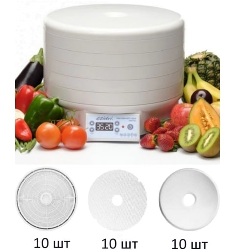 Сушилка для овощей Ezidri Ultra FD1000 Digital Набор Изидри (5 поддонов, 1 сетка, 1 лист + 5 поддонов, 9 сеток и 9 листов)